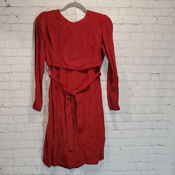 COS red long sleeve midi dress - Picture 1 of 8